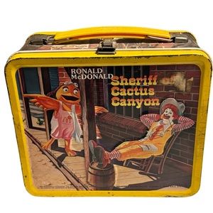Vintage 1982 Ronald McDonald Sheriff Cactus Canyon Metal Lunchbox McDONALDS
